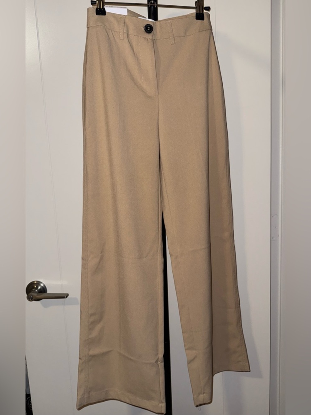 Bershka Beige Wide-Leg Trousers